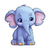 Sød baby elefant: sød tegneserie clipart