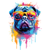 Buntes Mopshund-Design