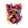 Niedliches Yorkshire-Terrier-Mädchen-Hundedesign
