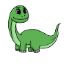 Petit dinosaure vert mignon