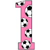 1st Birthday Football Pink