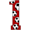 1st Birthday Football Red