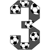 3 Birthday Football Grey