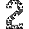 2 Birthday Football Grey