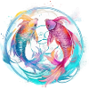 Blue and pink fish