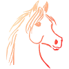 Horse with orange gradient line