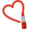 Red lipstick with heart