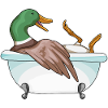 Duck Bathing Bathtub