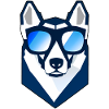 cool husky with sunglasses