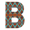 Buchstabe B- Boho-Design, buntes Monogramm