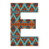 Buchstabe E-Boho-Design, buntes Monogramm