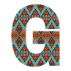 Buchstabe G- Boho-Design, Buntes Monogramm