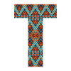 Buchstabe T-Boho-Design, buntes Monogramm