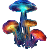 Glowing magic mushrooms