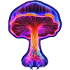 Glowing magic mushroom