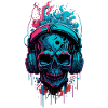 Graffiti Headphone Skull