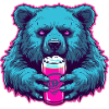 Magenta Blue Beer Bear