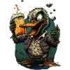 cool duck with beer