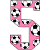 5th Birthday Football Pink