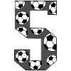 5th Birthday Football Grey