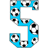 5th Birthday Football Blue