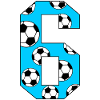 6e anniversaire Soccer Blue