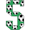 5 Birthday Football Green