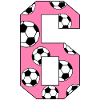 6 Birthday Football Pink