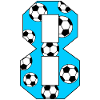 8 Birthday Football Blue