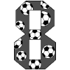 8 Birthday Football Grey