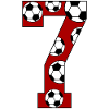 7 Anniversaire Soccer Rouge