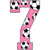 7 Birthday Football Pink