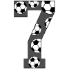 7 Birthday Football Grey