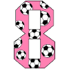 8 Birthday Football Pink