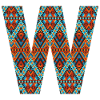 Buchstabe W- Boho-Design, Buntes Monogramm