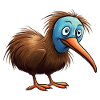Kiwi Oiseau au visage bleu