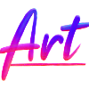 ART lettering in magenta sky