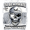 Laughing Pirate, Skull, Skull, Saying