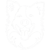 Cheerful dog in outlines