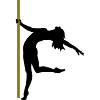 The silhouette of a pole dancer