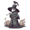 Pastel Goth Creepy Plague Doctor Roses & Pentagram