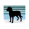 Großer Schweizer Sennenhund Silhouette Retro Sonnenuntergang