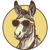 Donkey, Sunglasses, Mule, Mule, Steppe