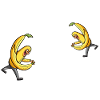 Cartoon Banane: Dynamische Action-Illustration