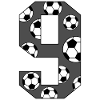9 Birthday Football Grey