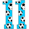 11 Anniversaire Football Blue