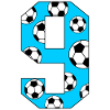 9 Birthday Football Blue