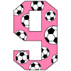 9 Birthday Football Pink