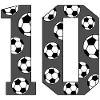 10 Birthday Football Grey