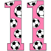 11 Birthday Football Pink